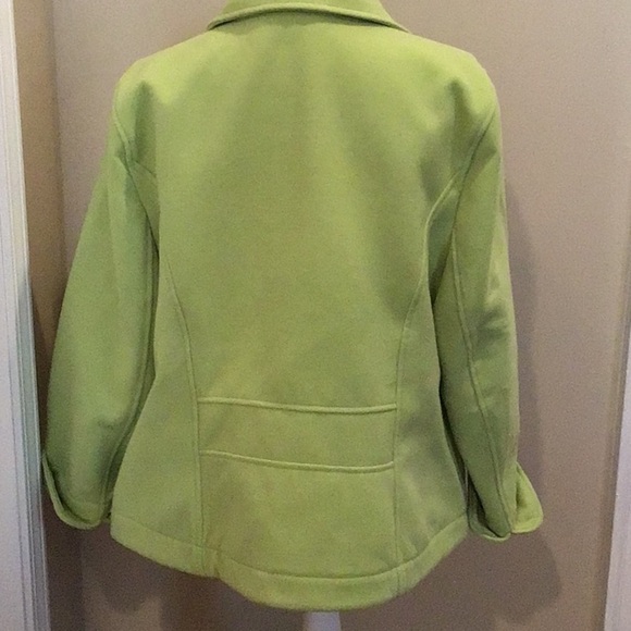 Chicos Green Pea Coat Size (3) XLarge 16 - Picture 4 of 5